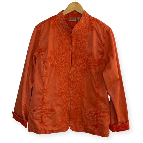 Chico's Jackets & Blazers - Chico’s Embellished cotton Jacket